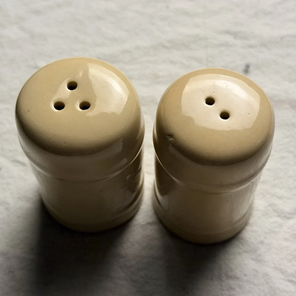 Ivory Ceramic Salt And Pepper Shakers Vintage